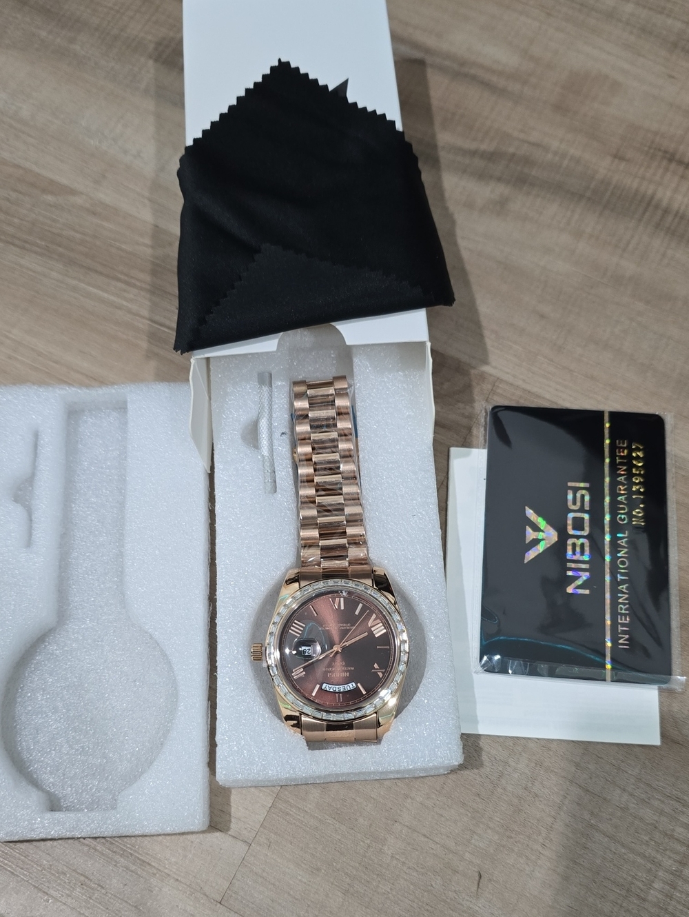 Men’s Rose Gold Stainless Steel Wristwatch - Brown Dial
